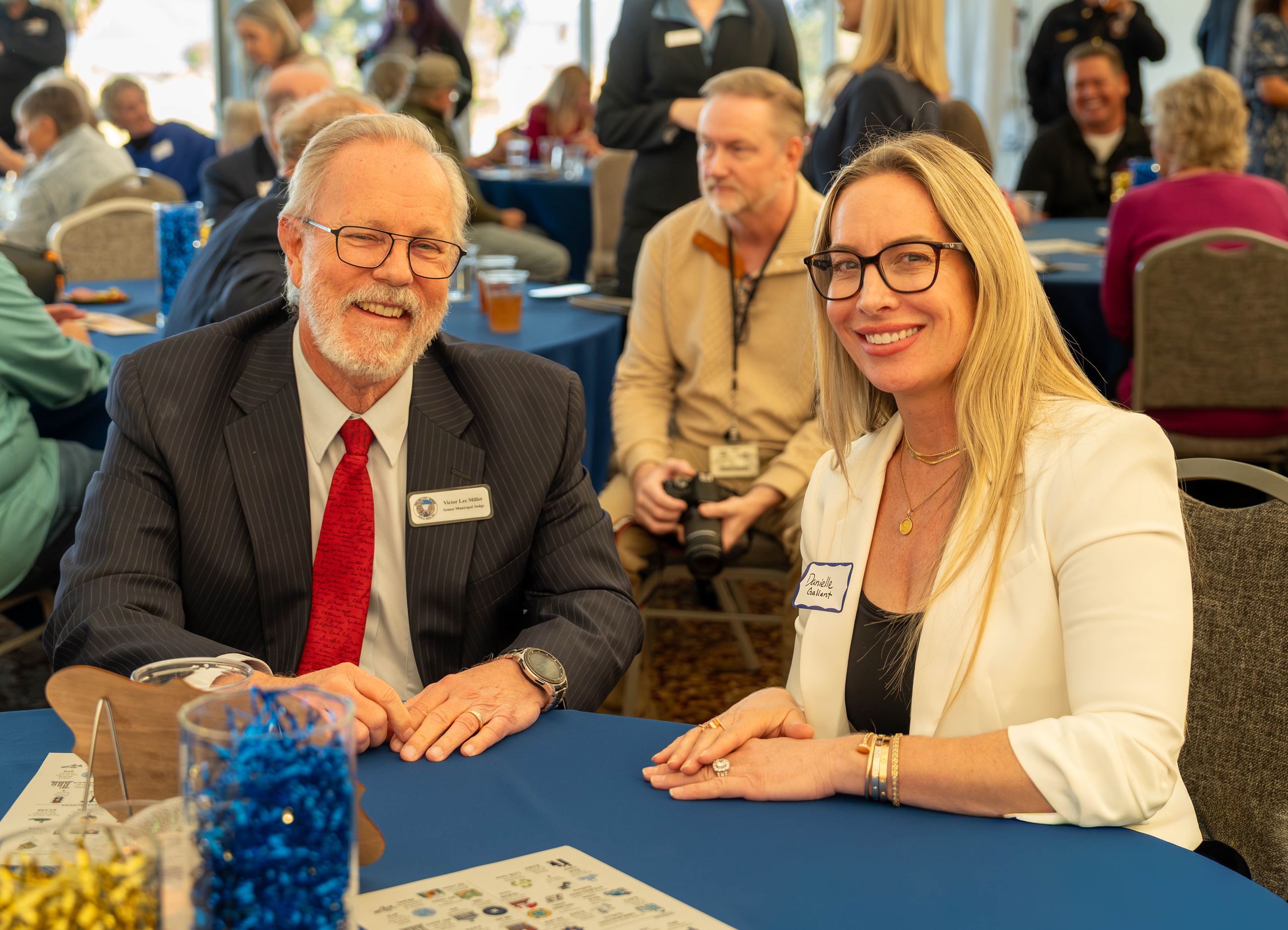 2026 State of the City (80) Photo: Judge Victor Miller smiles with a guest
